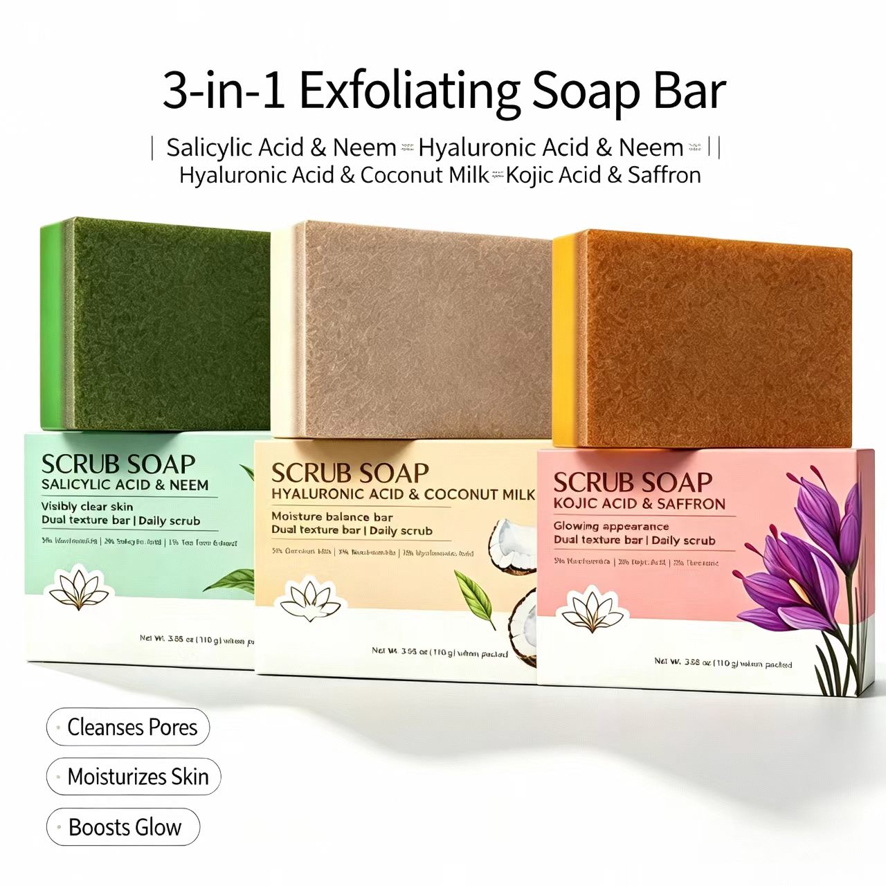 Salicylic Acid Cleanser - Scrub Bar Soap | Salicylic Acid