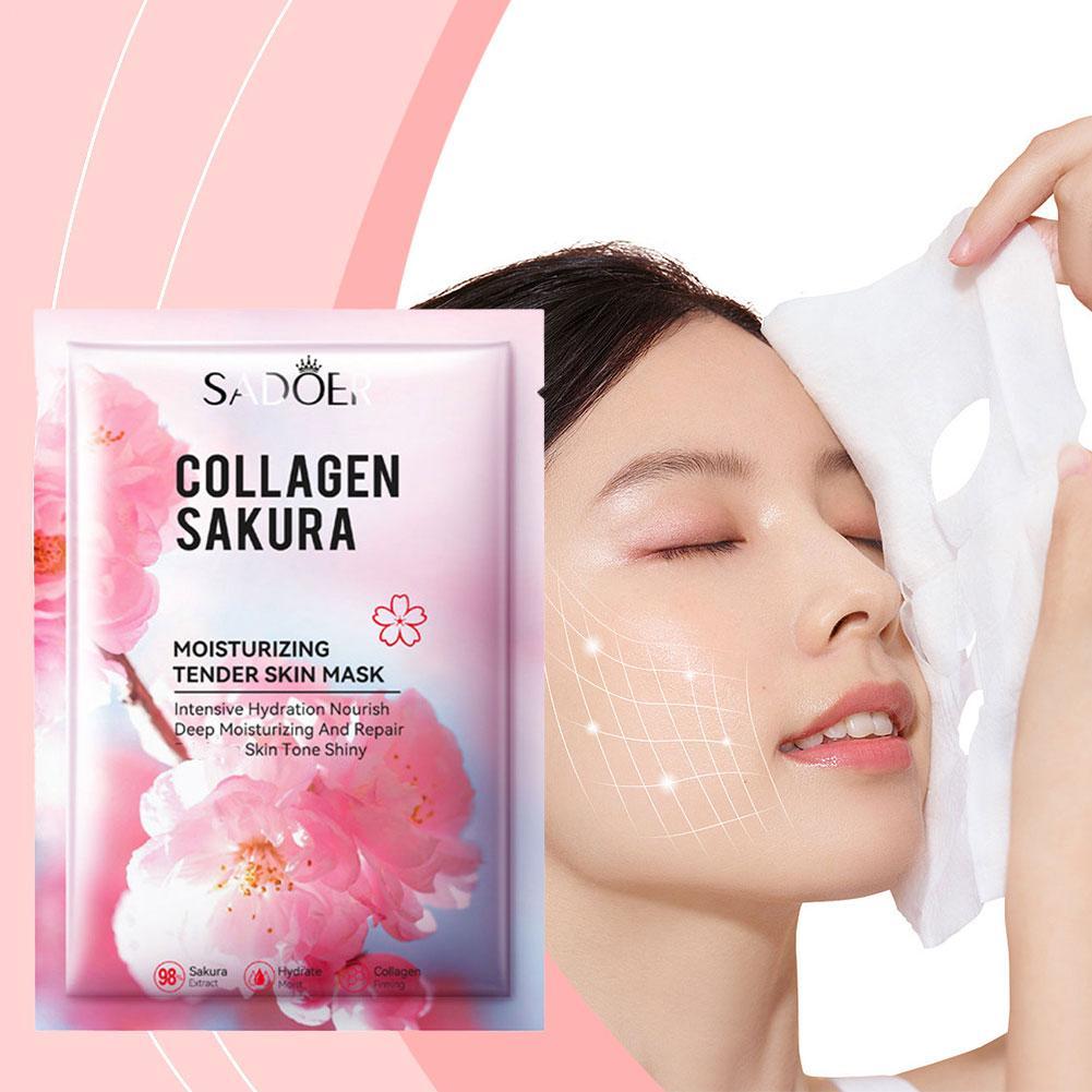 5Pcs Collagen Sakura Face Mask - Collagen Sheet Mask 评论和价格