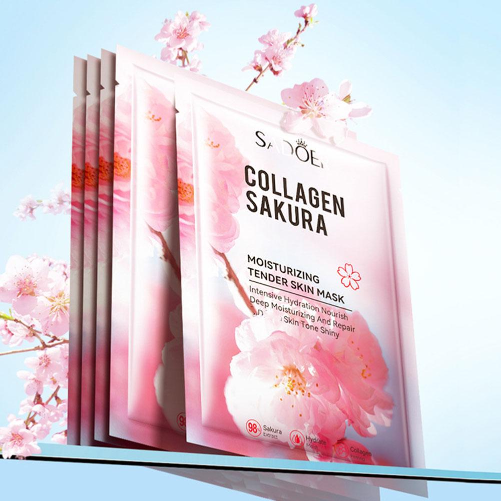 5Pcs Collagen Sakura Face Mask - Collagen Sheet Mask 评论和价格