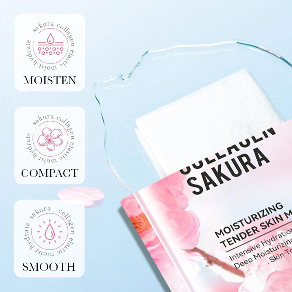 5Pcs Collagen Sakura Face Mask - Collagen Sheet Mask 评论和价格
