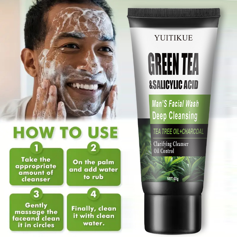 YUITIKUE Men's Facial Wash 60g - Salicylic Acid Cleanser 评论和价格