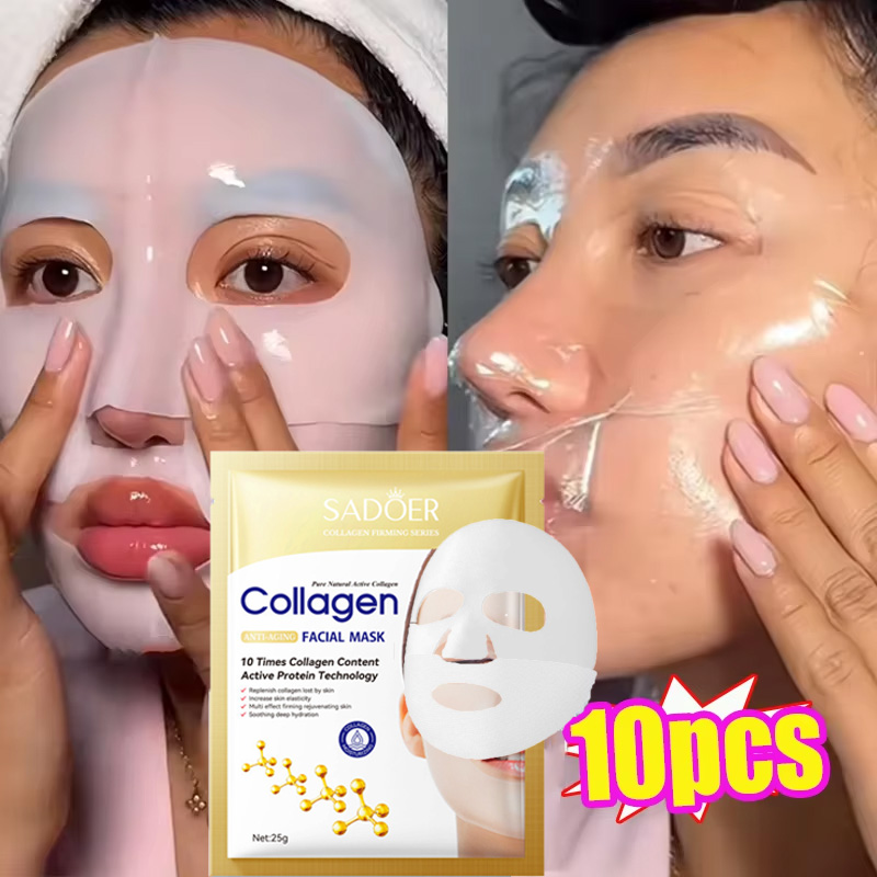 10PCS Collagen Anti Wrinkle Fa - Collagen Sheet Mask 评论和价格